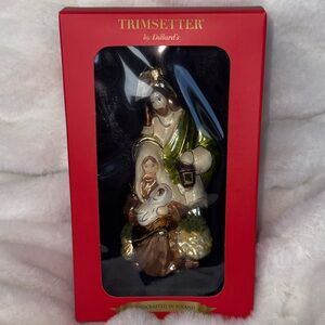 NWT🎄TRIMSETTER by Dillard's Blown Glass Christmas Holy Family Ornament